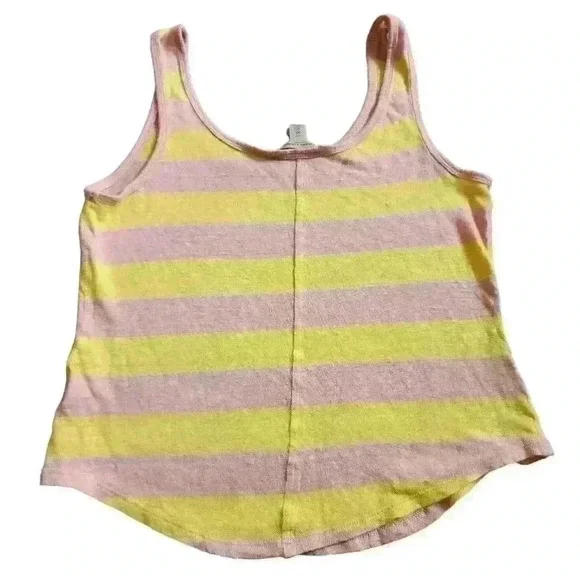 Women's Banana Republic STRIPE LINEN TANK sz XS petite - Picture 3 of 3